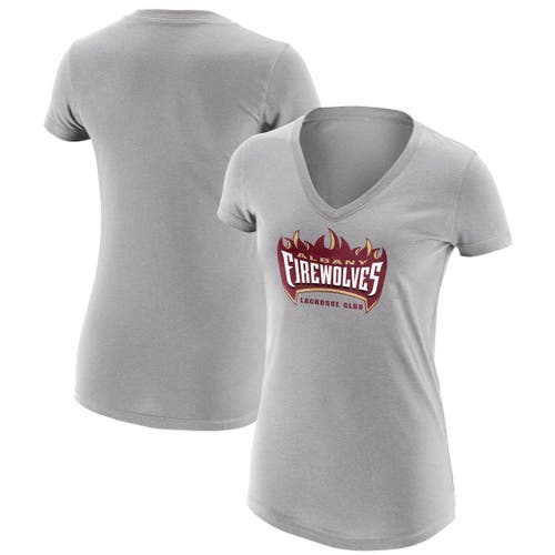 ADPRO Sports Women's Heathered Gray Albany FireWolves Primary Logo V-Neck T-Shirt in Heather Gray