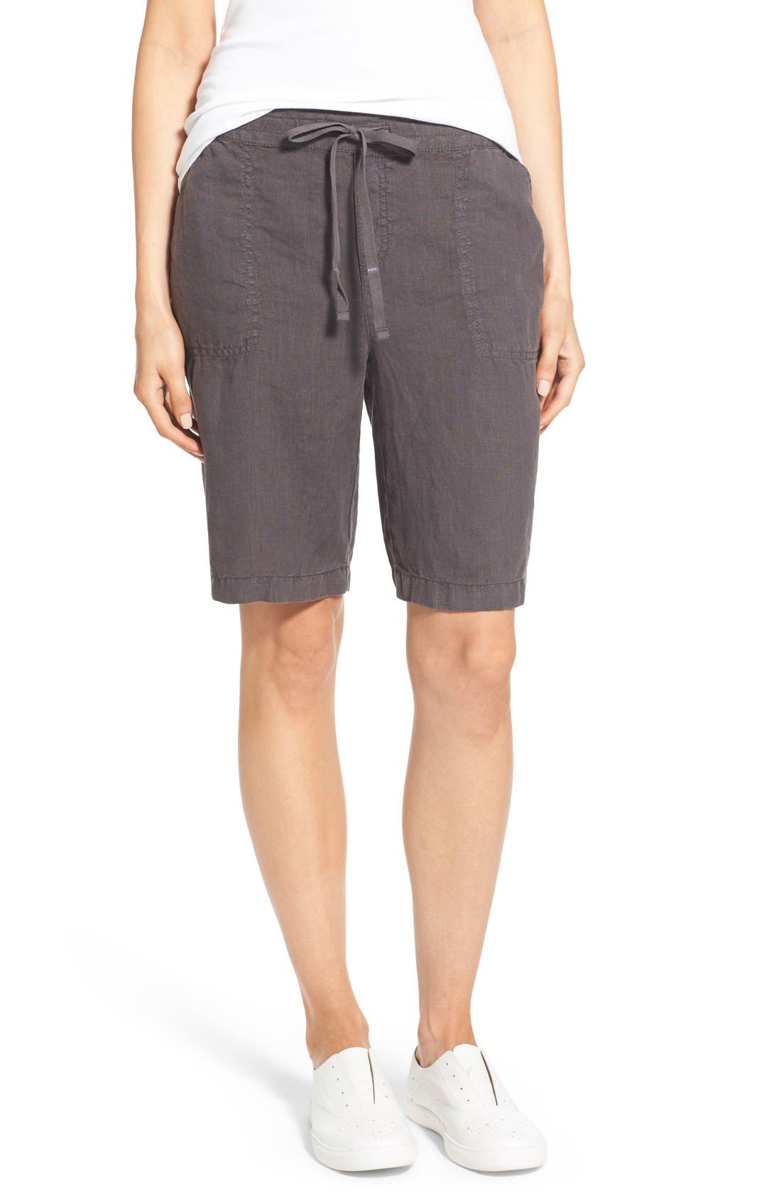 Caslon® Linen Drawstring Bermuda Shorts (Regular & Petite) Nordstrom