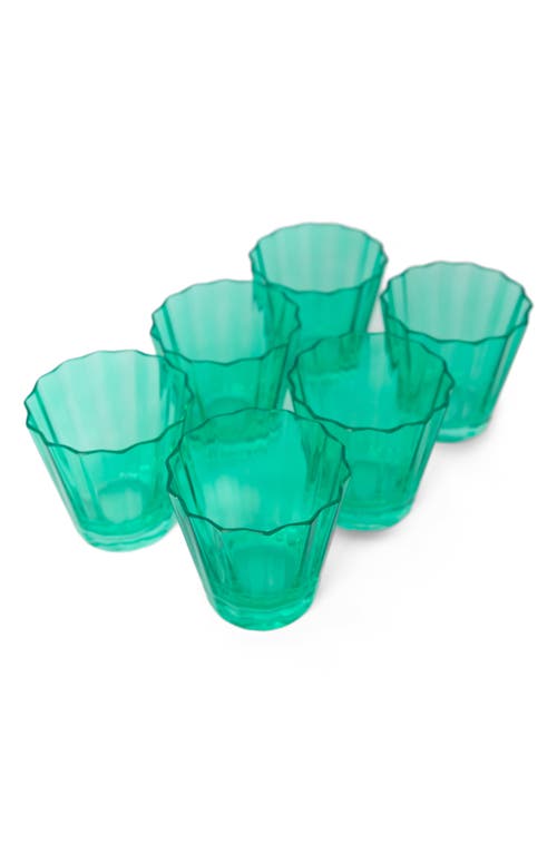 Estelle Colored Glass Sunday Set of 6 Lowball Glasses in Kelly Green at Nordstrom