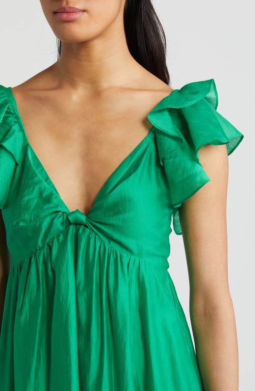 Shop Btfl-life Ruffle A-line Dress In Kelly Green