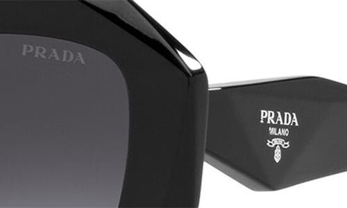 Shop Prada 53mm Gradient Angular Sunglasses In Black/grey Gradient