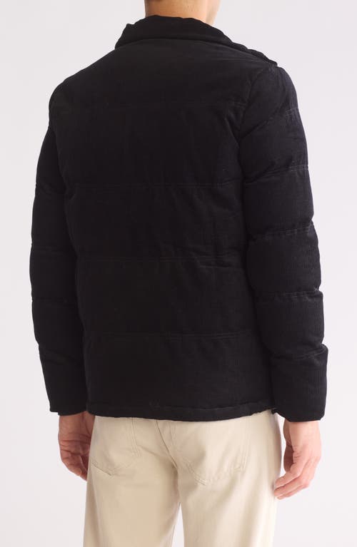 Slate & Stone Corduroy Padded Puffer Jacket In Black