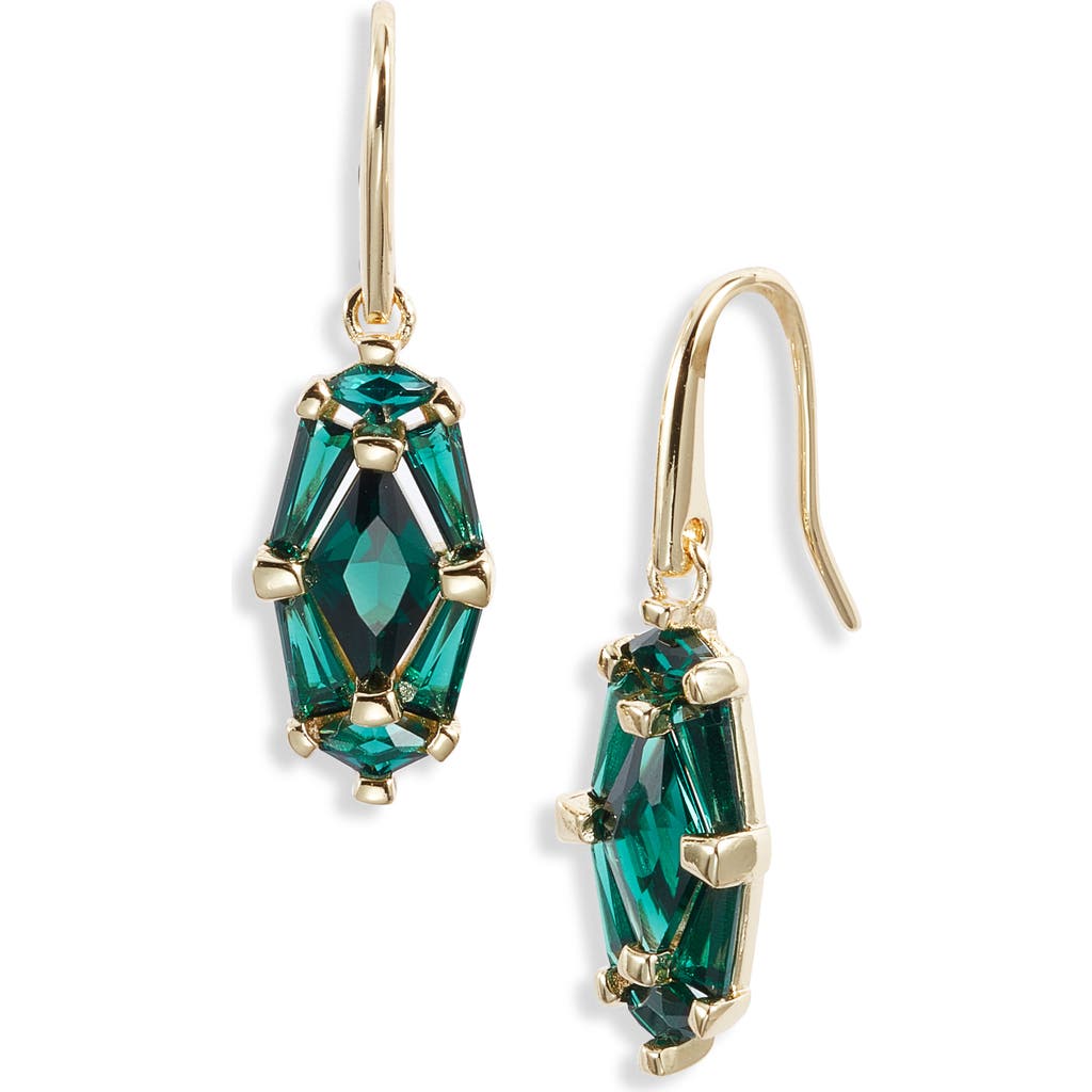 Kendra Scott Lindy Rae Drop Earrings In Gold Green Crystal