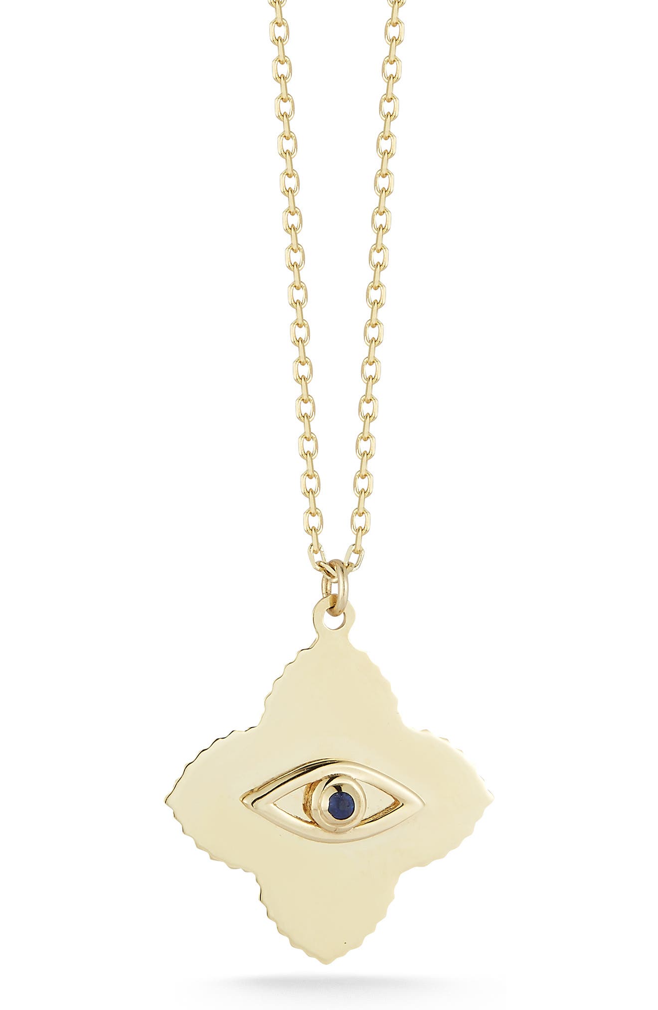 Sphera Milano 14k Gold Sapphire Evil Eye Necklace In Yellow Gold