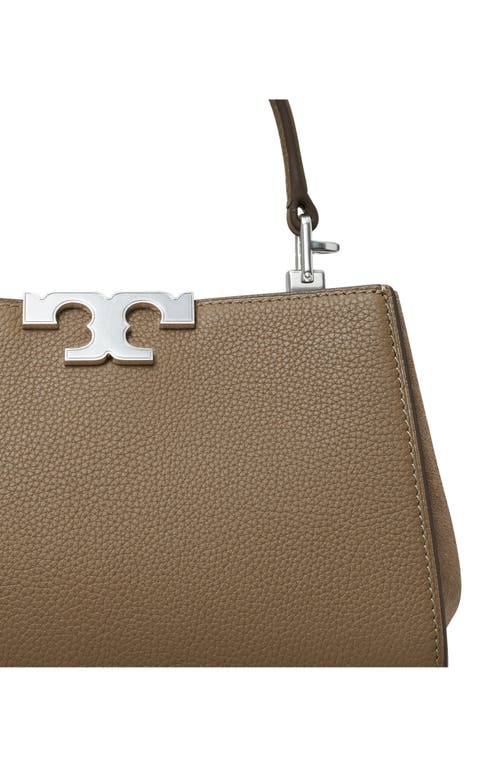 Shop Tory Burch Mini Eleanor Pebble Leather Satchel In Wild Mushroom