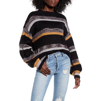 Vero Moda Ayola Stripe Crewneck Sweater, Black