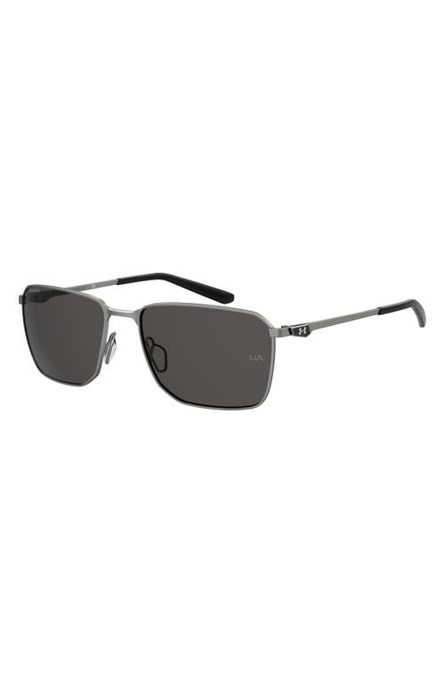 Under Armour 58mm Rectangular Sunglasses In Ruthenium/grey Polar