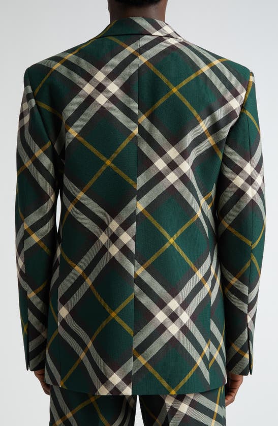 Shop Burberry Check Wool Blazer In Ivy Ip Check