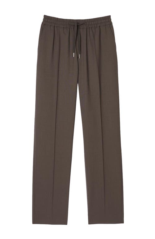 Shop Sandro Elasticated Waist Trousers In Taupe