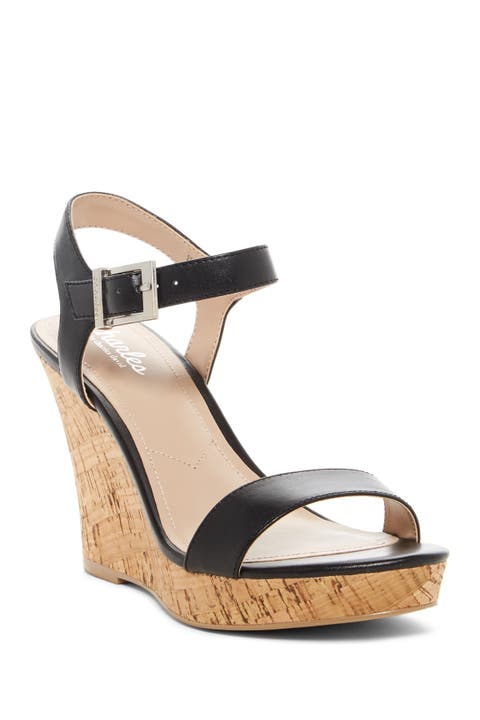 Lindy Faux Leather Wedge Sandal (Women)