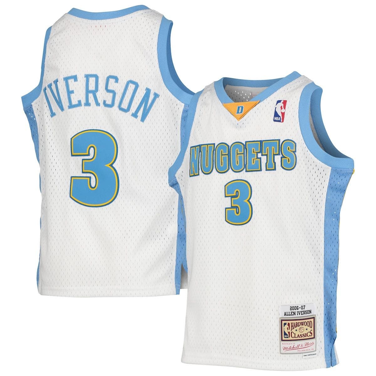 Mitchell & Ness Youth Mitchell & Ness Allen Iverson White Denver Nuggets  2006-07 Hardwood Classics Swingman Jersey | Nordstrom