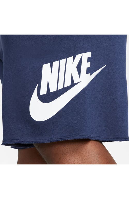 Shop Nike Club Alumni Sweat Shorts In Midnight Navy/white/white