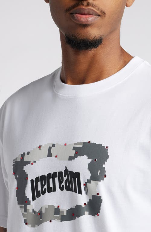 Shop Icecream Blurred Cotton Graphic T-shirt In Bleach White