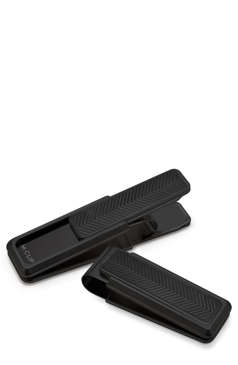 M-CLIP<SUP>®</SUP> Stainless Steel Chevron Money Clip, Main, color, Black