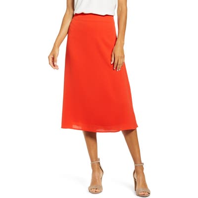 Petite Gibson X City Safari Roselyn Weaver A-Line Midi Skirt, Red