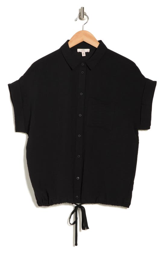 Shop Como Vintage Airflow Tie Button-up Shirt In Black