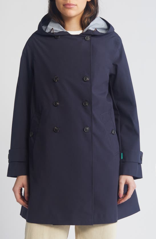 Shop Save The Duck Orel Waterproof Trench Coat In Blue Black