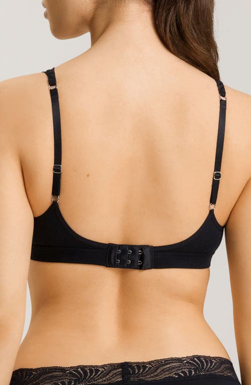 Hanro Cotton Lace Wire-free Bra In Black