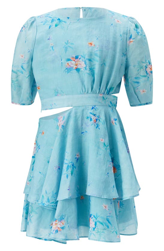 Bardot Junior Kids' Cindy Floral Cutout Dress In Blue