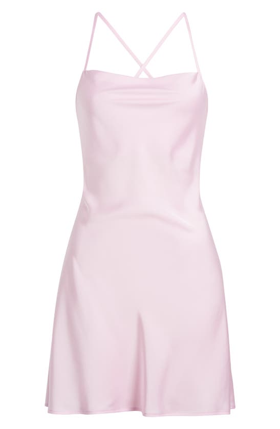 Shop Open Edit Cutout Satin Chemise In Pink Pirouette