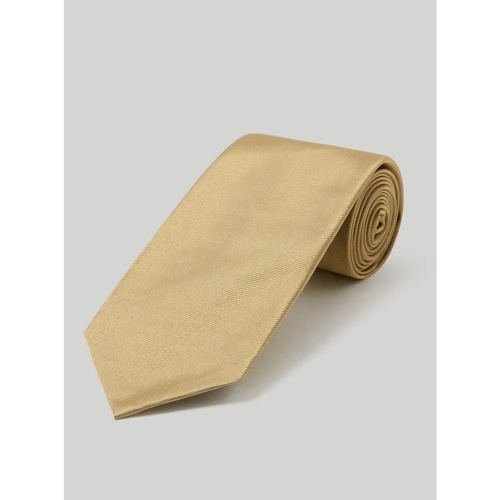Robert Talbott Newman 7 Fold Solid Silk Necktie In Gold