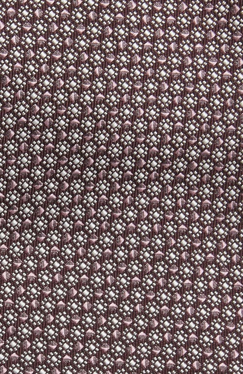 Shop Zegna Ties Floral Dot Mulberry Silk Jacquard Tie In Mulberry/pink