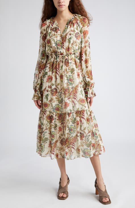 Printed hotsell silk frocks