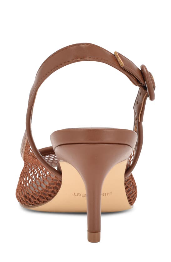 Nine West Alots Pointed Toe Slingback Pump In Medium Brown 210