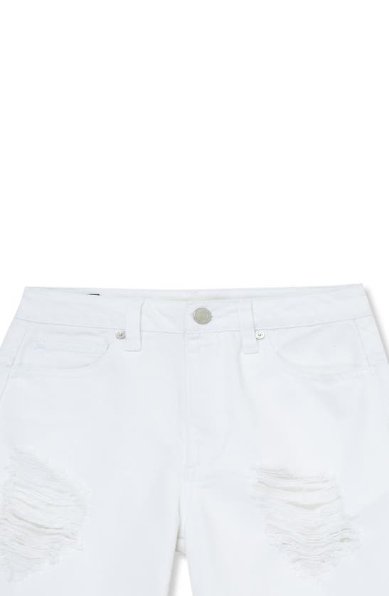 Shop Habitual Kids' Distressed Wide Leg Bermuda Shorts In White