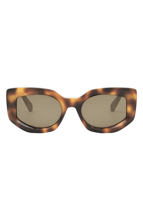 Shop Celine Butterfly 54mm Sunglasses In Blonde Havana/brown