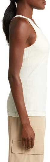 Buy Zella Pure Seamless Ribbed Racerback Tank - Ivory Egret At 40% Off