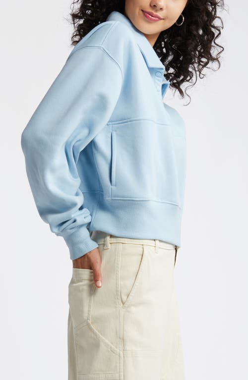 Shop Bp. Polo Fleece Sweatshirt In Blue Falls