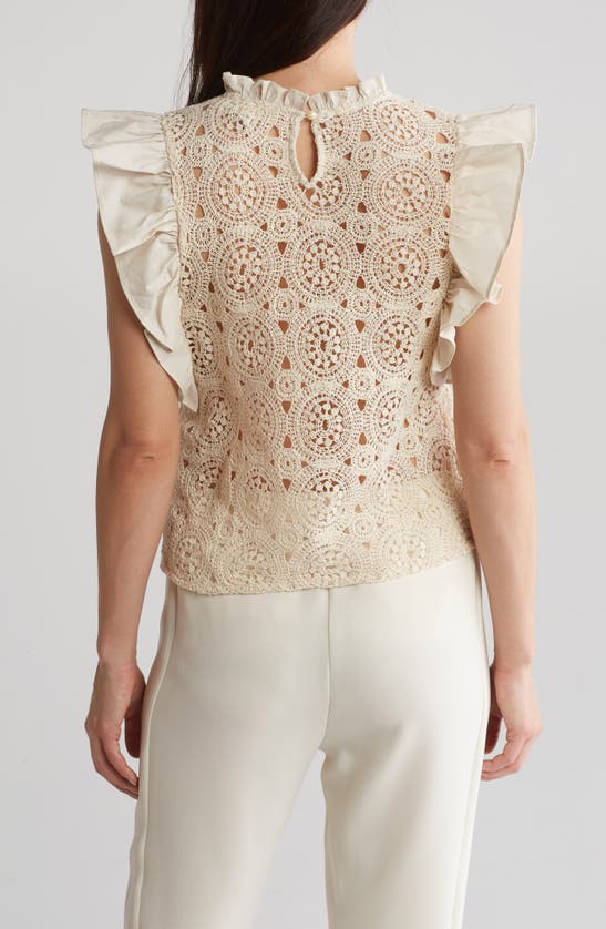 Shop By Design Emma Cotton Crochet Top In Antique White