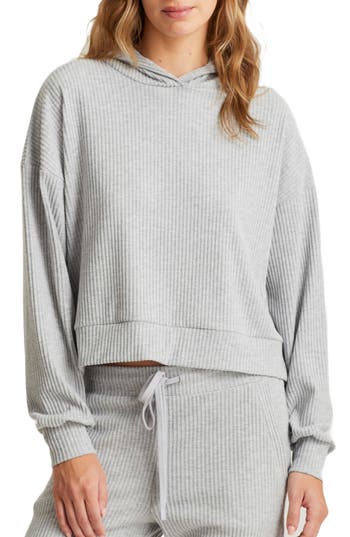 PAPINELLE PAPINELLE RIBBED CROP HOODIE