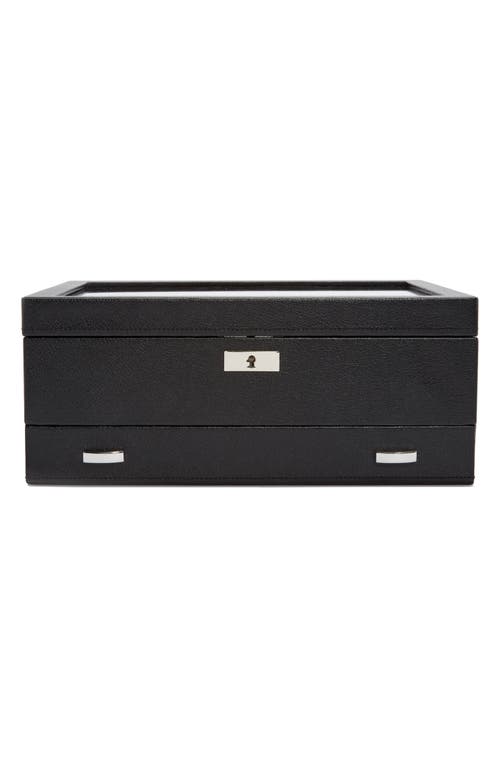 WOLF Viceroy 10-Piece Watch Box with Drawer in Black