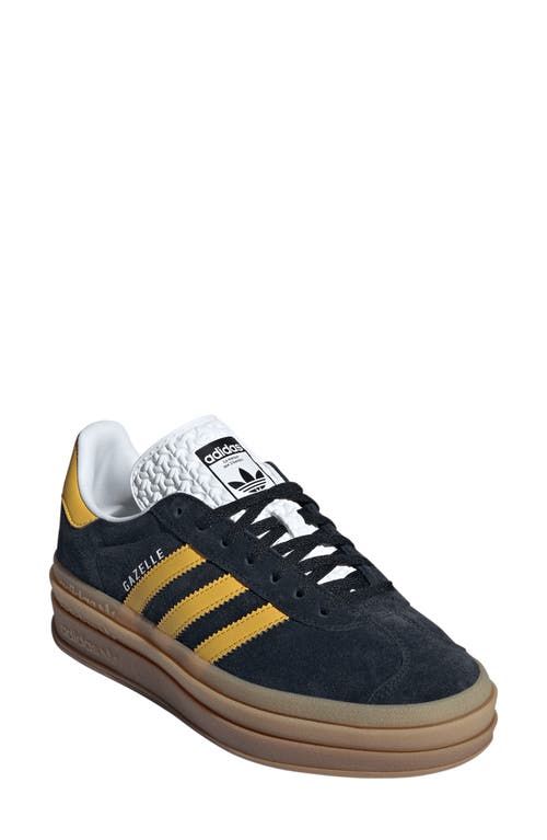 Adidas Originals Adidas Gazelle Bold Platform Sneaker In Core Black/bold Gold/white