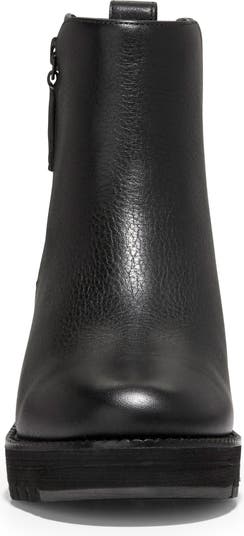 Women's ZERØGRAND City Wedge Waterproof Side Zip Boot in Black