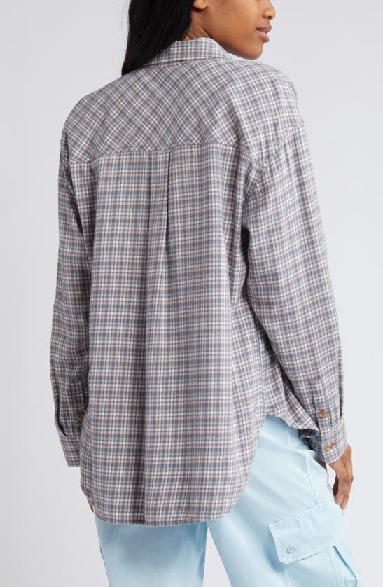 Shop Bp. Plaid Oversize Cotton Flannel Button-up Shirt In Blue Multi Taffy Plaid