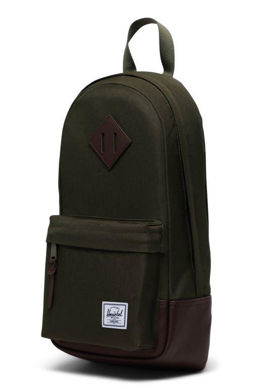 Shop Herschel Supply Co . Heritage Shoulder Bag In Ivy Green/chicory Coffee