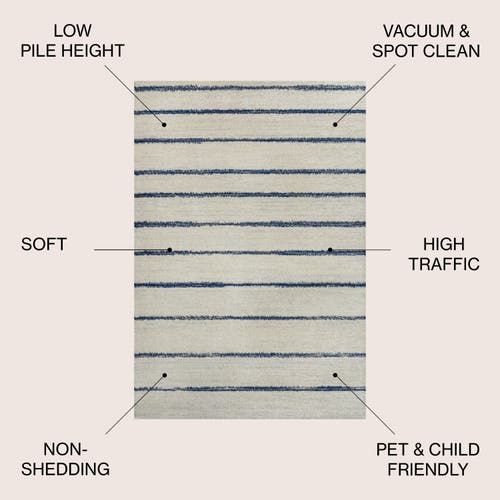 Jonathan Y Williamsburg Minimalist Stripe Area Rug In Cream/navy