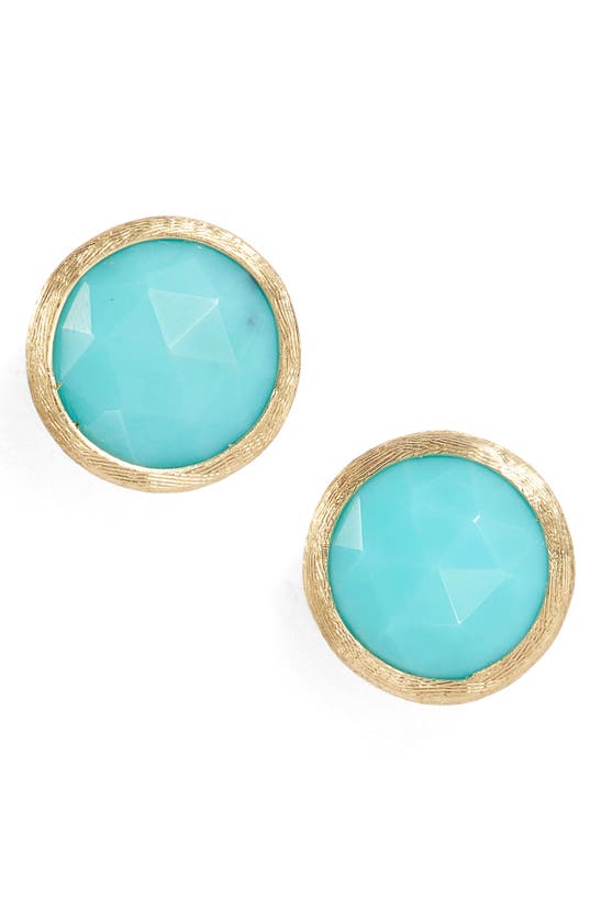 Shop Marco Bicego Jaipur Semiprecious Stone Stud Earrings In Yellow Gold