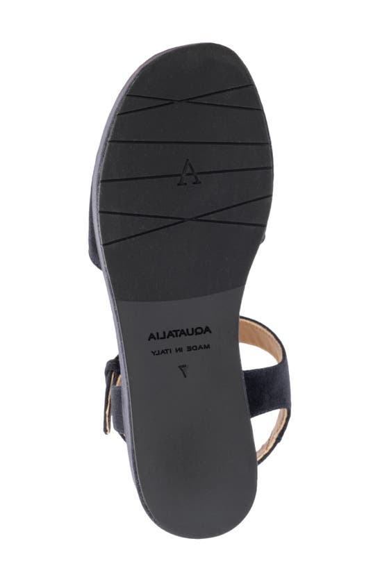 Shop Aquatalia Dinah Water Repellent Ankle Strap Platform Wedge Sandal In Navy