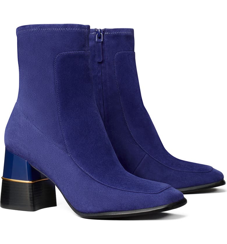 TORY BURCH Zip-Up Stretch Boot, Main, color, COBALT