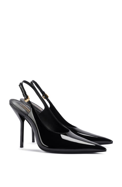 Larroude X Altuzarra Exclusive Patent Leather Slingback Pumps In Black
