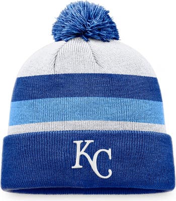 Men's Fanatics Branded Royal Kansas City Royals Stripe Cuffed Knit Hat with  Pom
