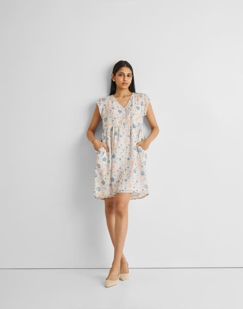 Reistor Cap Sleeved Short Dress In Azalea Allure