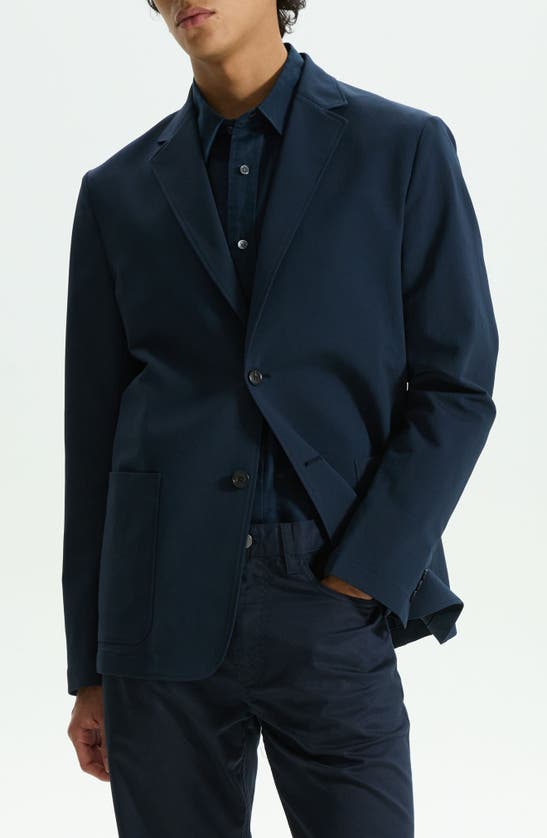Theory Euclid Front Button Wool Blazer In Baltic