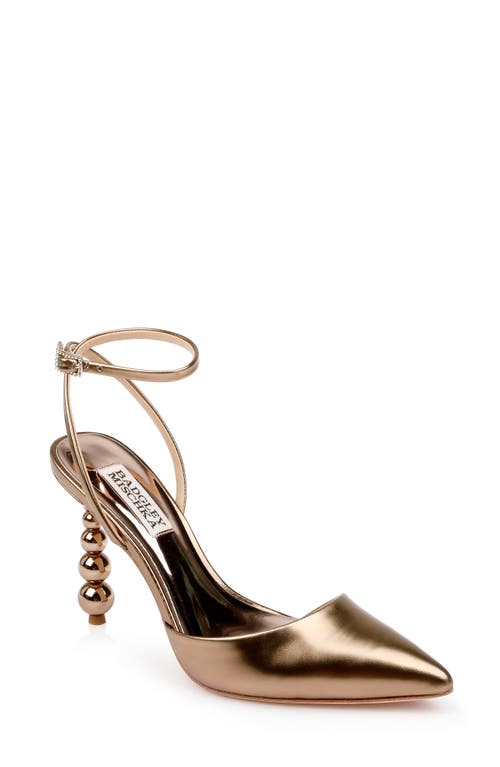 Indie II Ankle Strap Pointed Toe Pump in Bronze