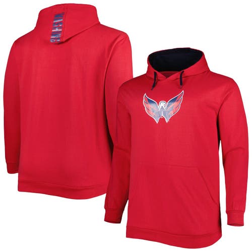 PROFILE Men's Red Washington Capitals Big & Tall Fleece Pullover Hoodie