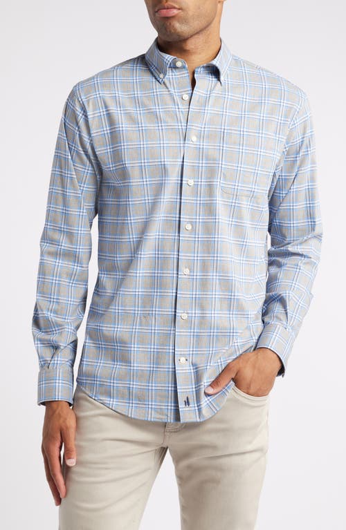 Shop Johnnie-o Scotty Plaid Performance Button-down Shirt In Navy